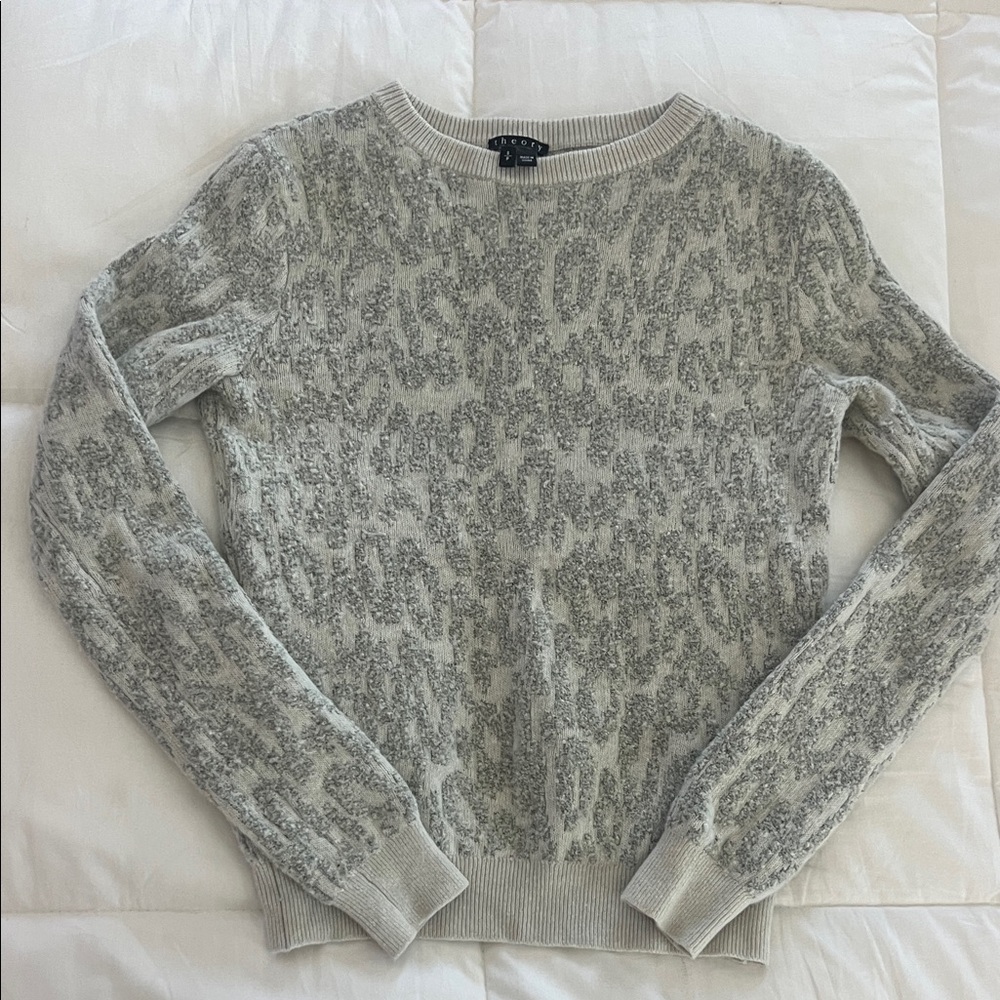 Theory wool Gray Patterned Sweater S